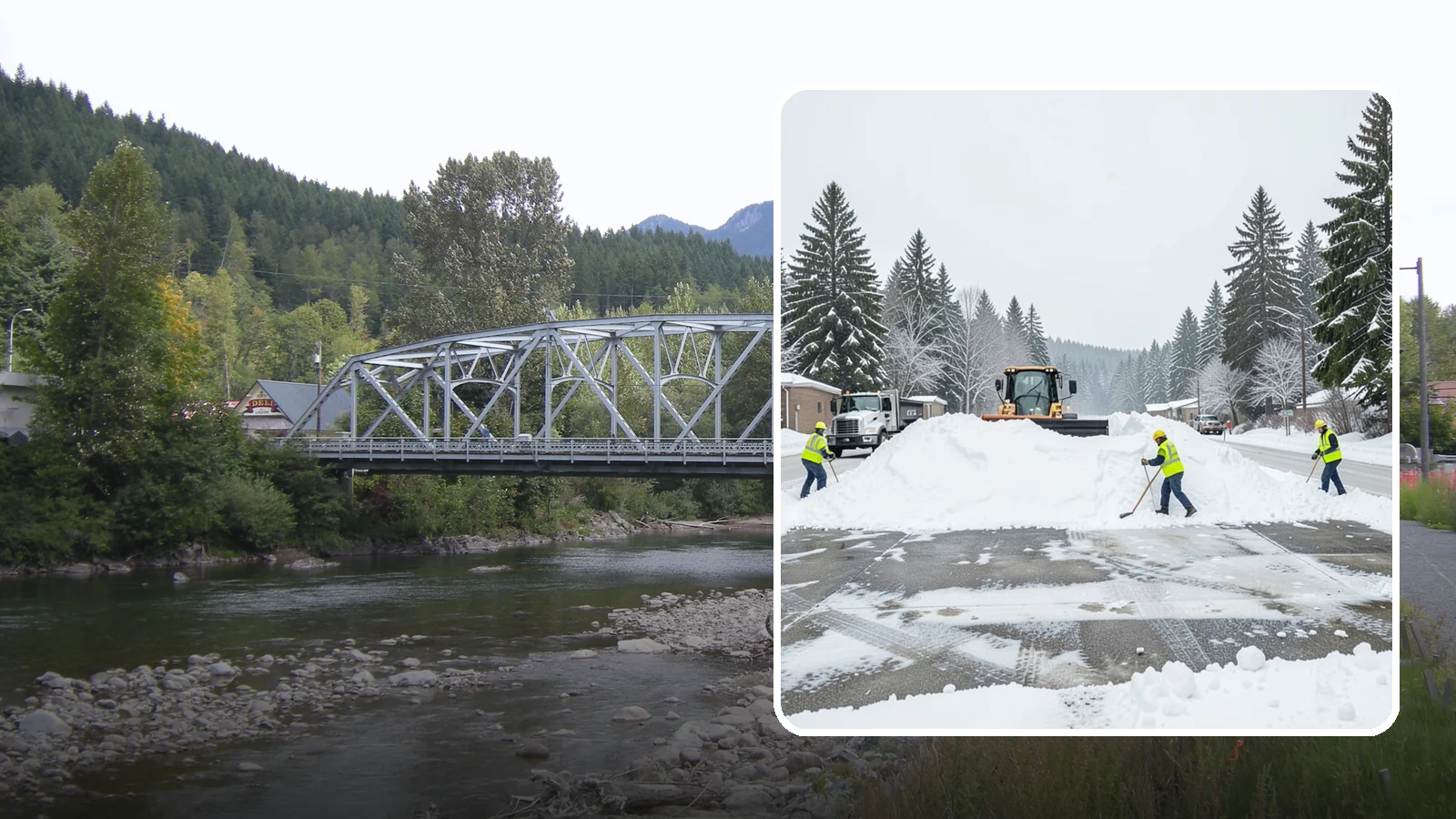 Snow Berm Removal in Skykomish, King County, WA - We remove the hard snow berms left along lot edges, curbs, and entrances by repeated plowing.