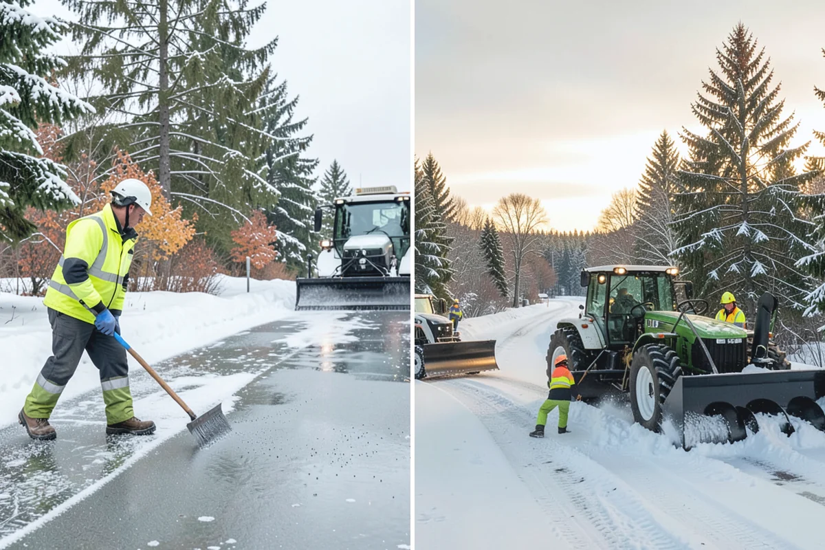 Snow Berm Removal in Sumner, Pierce County, WA - Identify hardened berms along edges and curbs