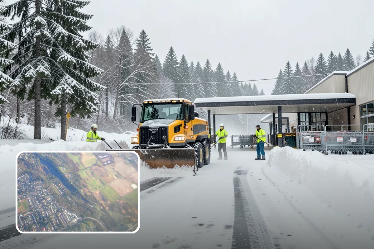 Snow Blower Service in Algona, King County, WA - Snow cast clear of the surface, not piled