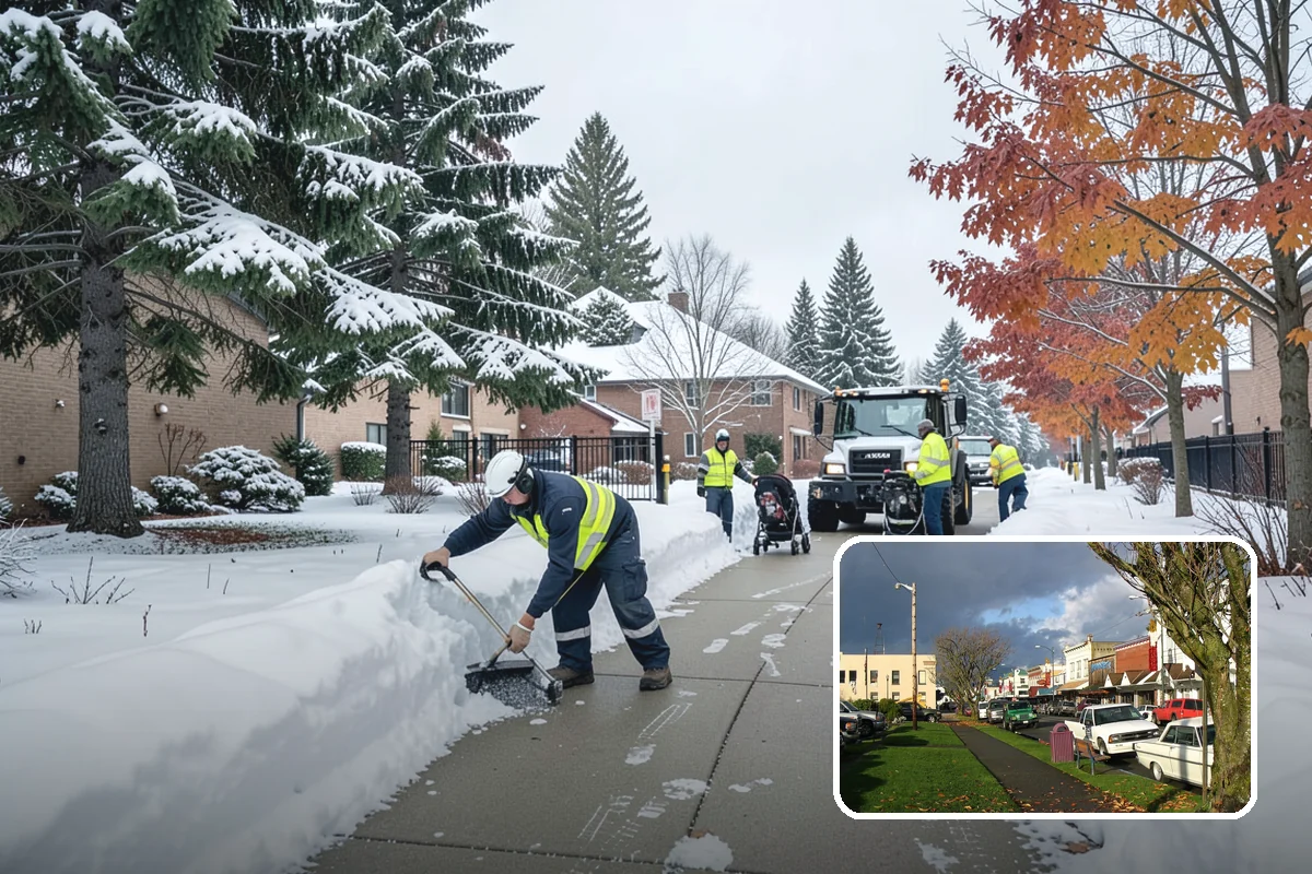 Snow Blower Service in Arlington, Snohomish County, WA - Snow cast clear of the surface, not piled