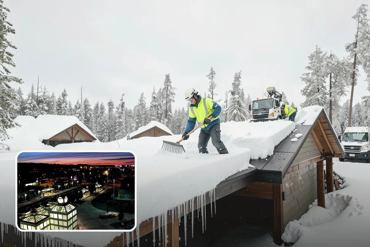 Snow Blower Service in Auburn, King County, WA - Snow cast clear of the surface, not piled
