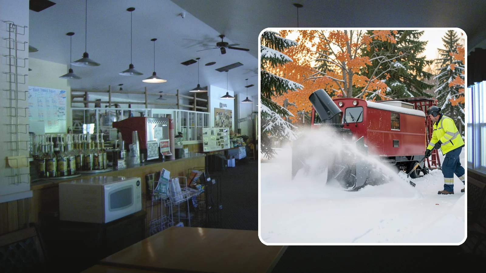 Snow Blower Service in Black Diamond, King County, WA - Our commercial snow blowers throw snow well clear of walkways, drives, and entries for a clean finish.