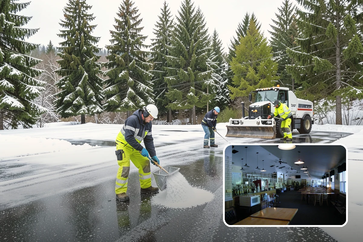 Snow Blower Service in Black Diamond, King County, WA - Snow cast clear of the surface, not piled