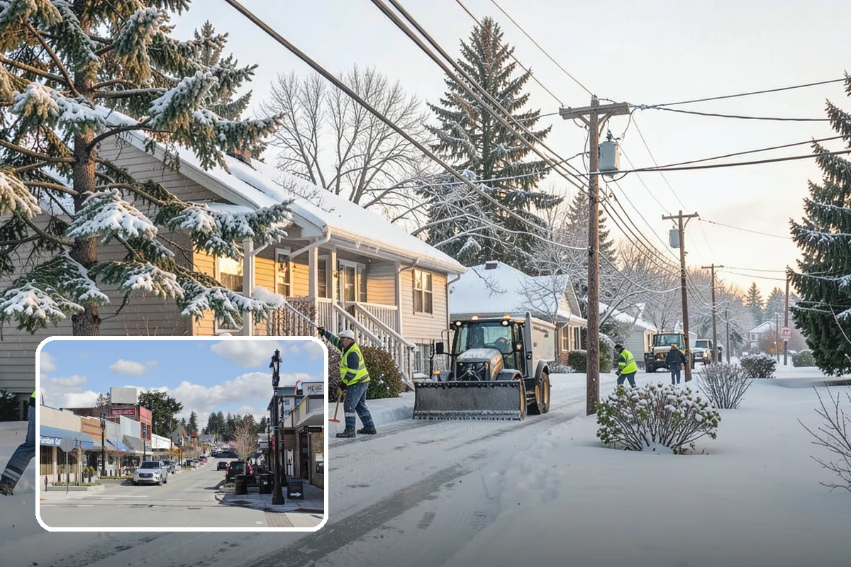 Snow Blower Service in Bothell, King County, WA - Snow cast clear of the surface, not piled