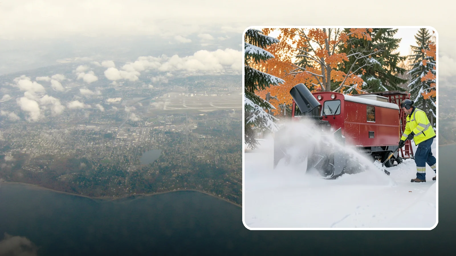 Snow Blower Service in Burien, King County, WA - Our commercial snow blowers throw snow well clear of walkways, drives, and entries for a clean finish.