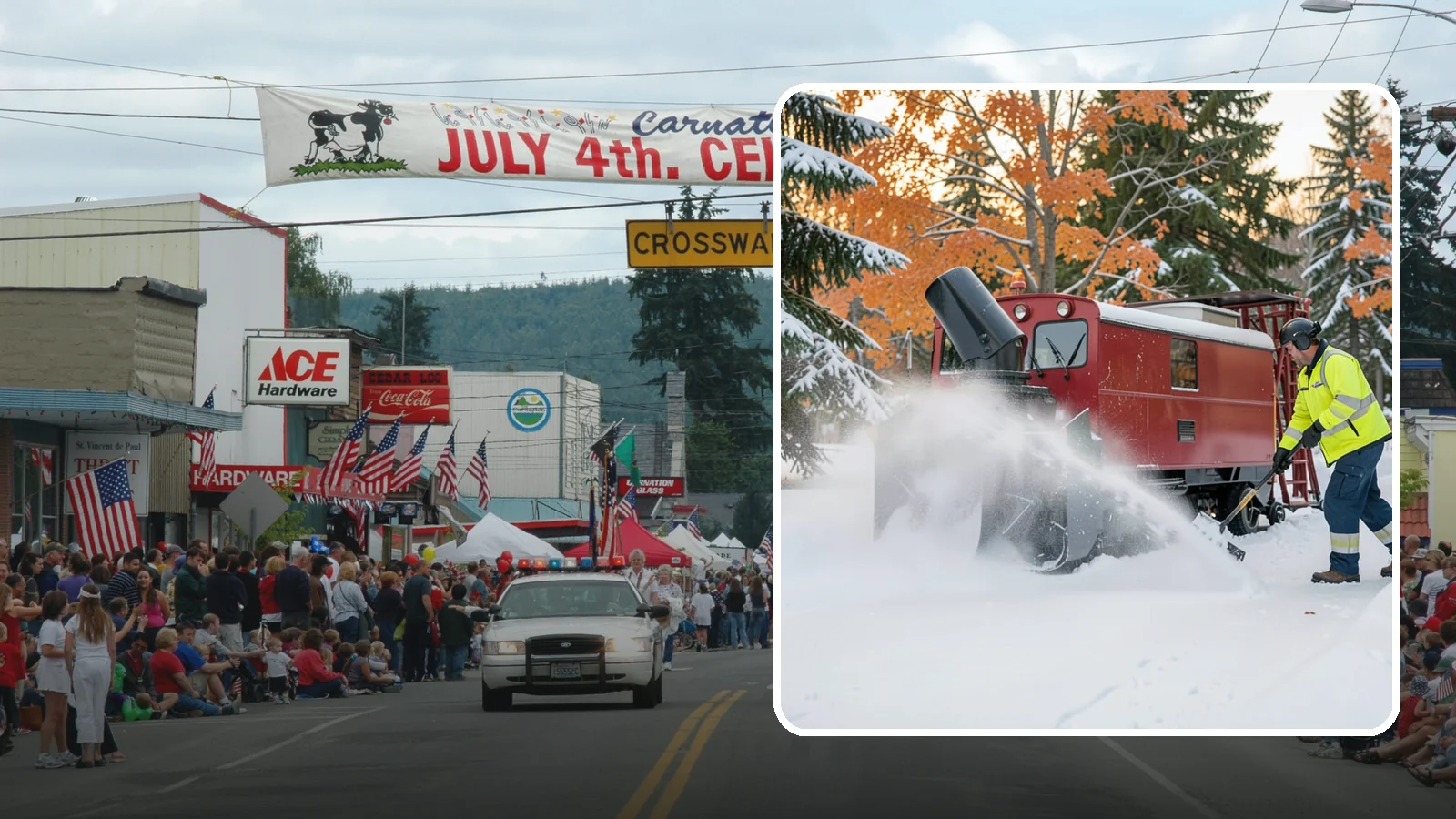 Snow Blower Service in Carnation, King County, WA - Our commercial snow blowers throw snow well clear of walkways, drives, and entries for a clean finish.