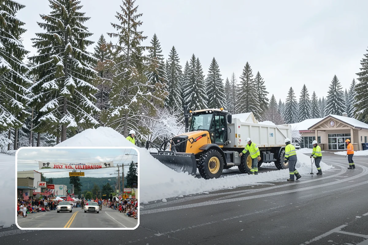 Snow Blower Service in Carnation, King County, WA - Snow cast clear of the surface, not piled