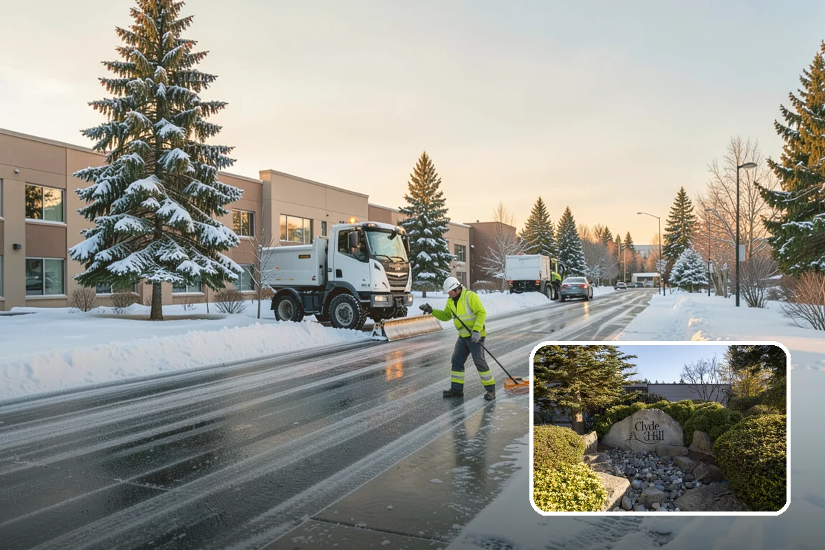 Snow Blower Service in Clyde Hill, King County, WA - Snow cast clear of the surface, not piled