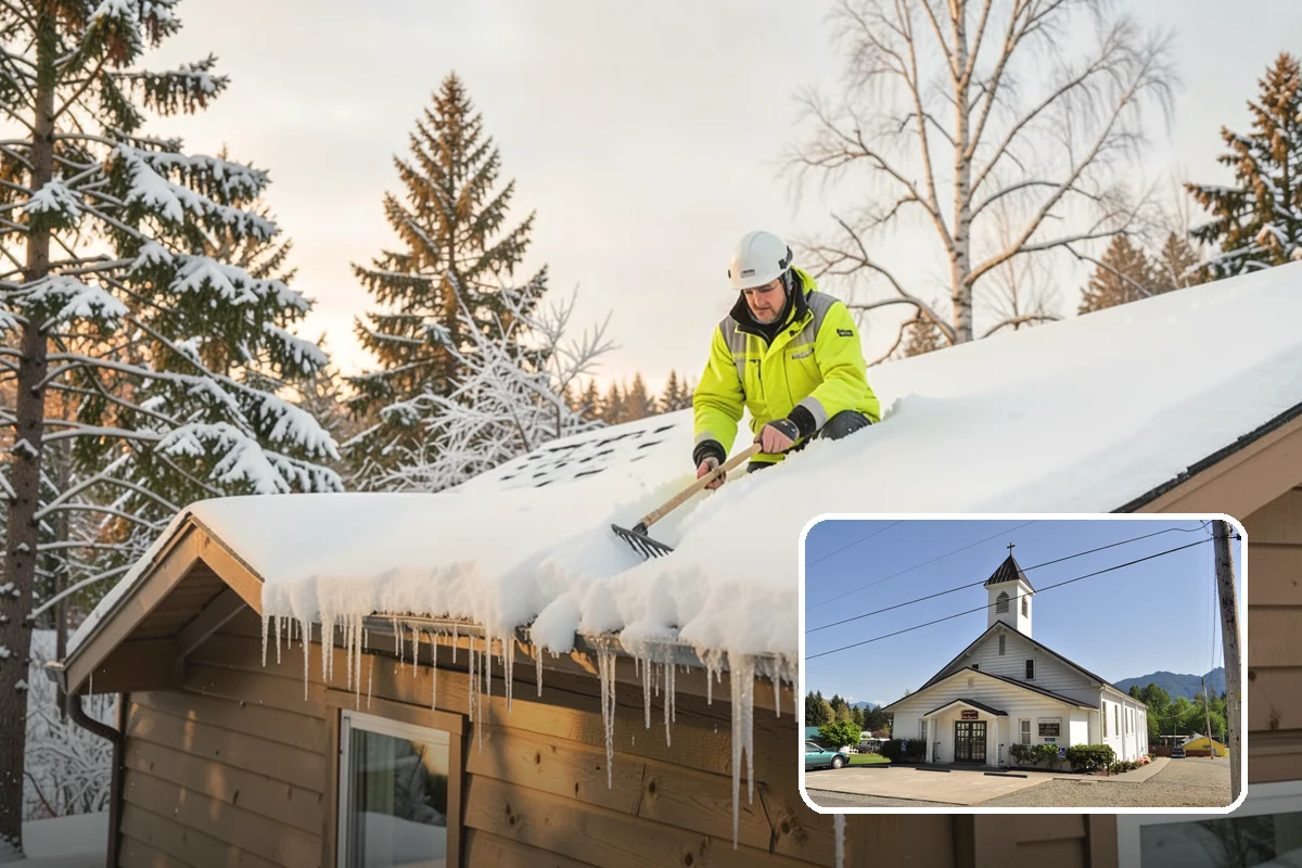 Snow Blower Service in Concrete, Skagit County, WA - Snow cast clear of the surface, not piled