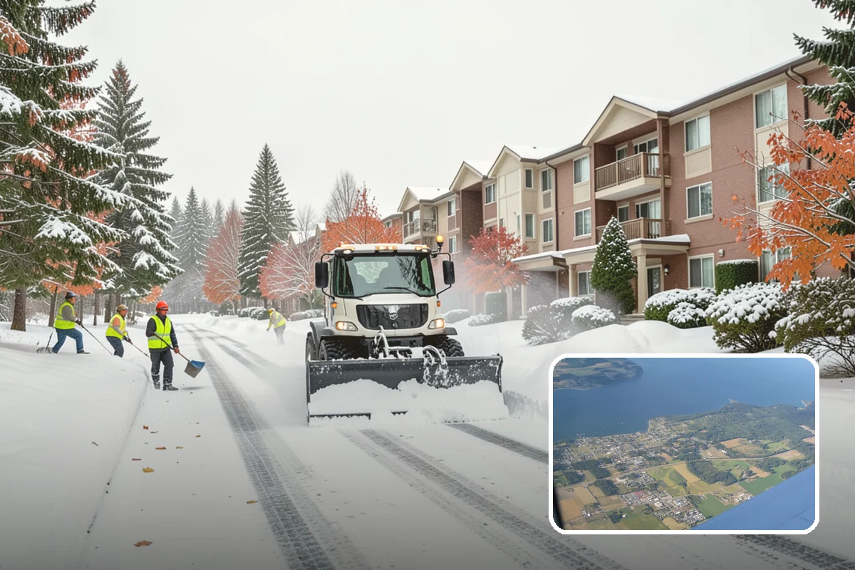 Snow Blower Service in Coupeville, Island County, WA - Snow cast clear of the surface, not piled