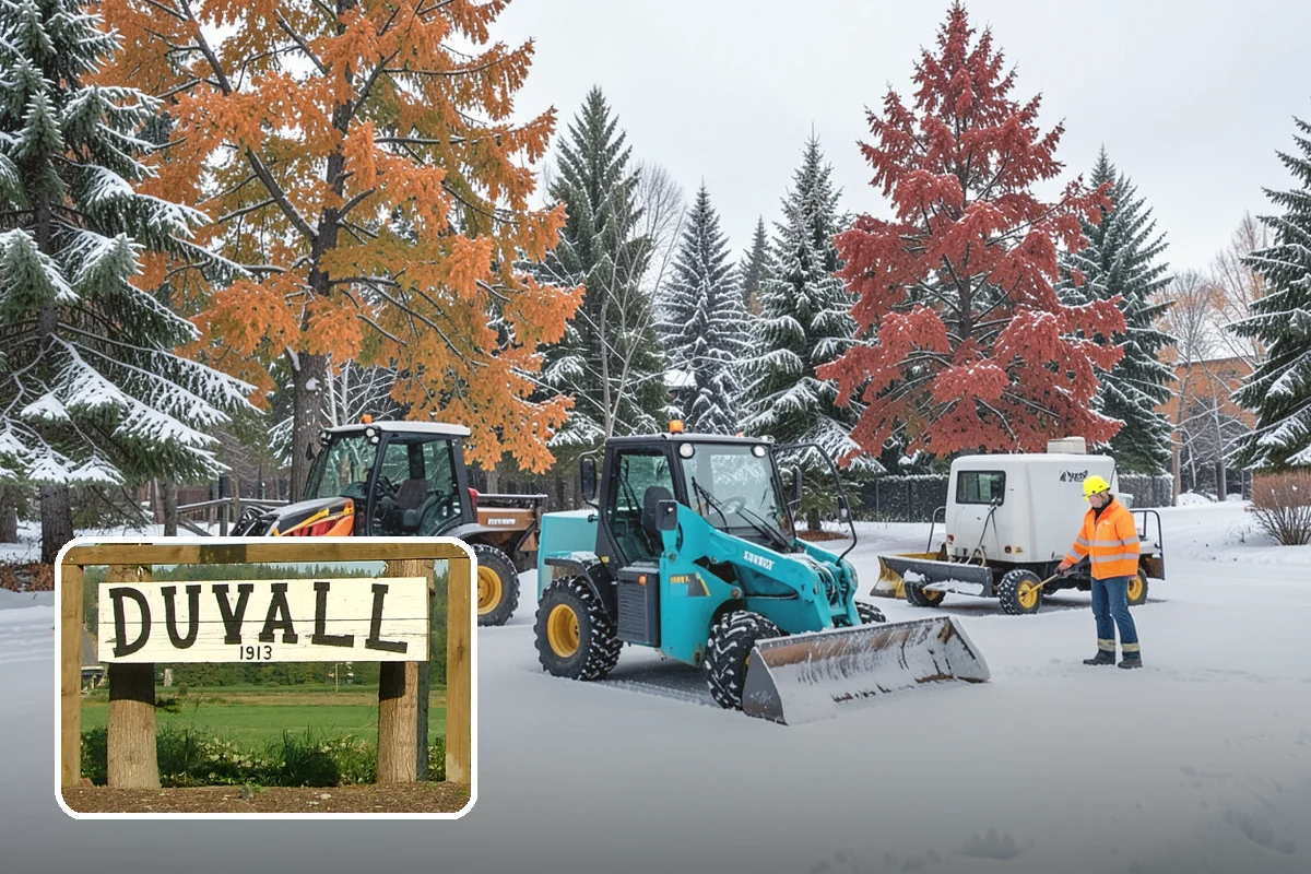 Snow Blower Service in Duvall, King County, WA - Snow cast clear of the surface, not piled