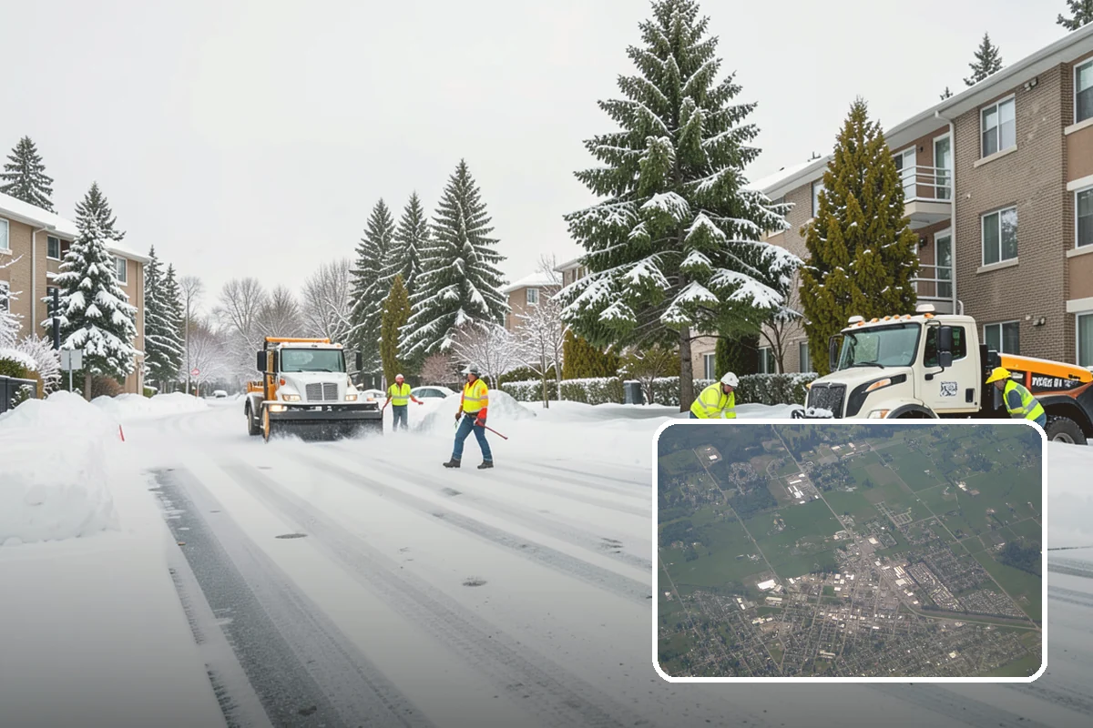 Snow Blower Service in Enumclaw, King County, WA - Snow cast clear of the surface, not piled