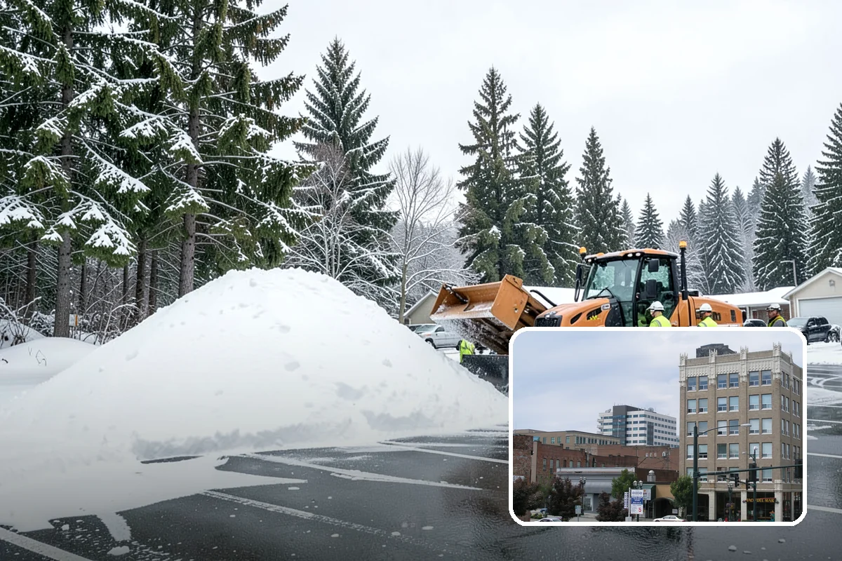 Snow Blower Service in Everett, Snohomish County, WA - Snow cast clear of the surface, not piled