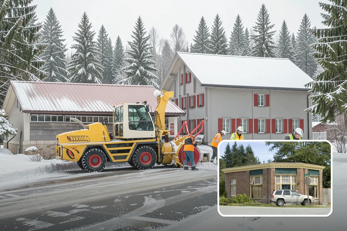 Snow Blower Service in Hamilton, Skagit County, WA - Snow cast clear of the surface, not piled