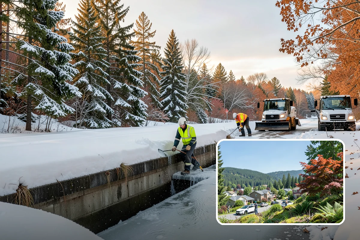Snow Blower Service in Index, Snohomish County, WA - Snow cast clear of the surface, not piled