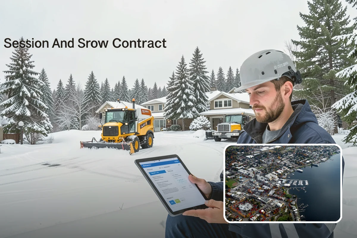 Snow Blower Service in Kirkland, King County, WA - Snow cast clear of the surface, not piled
