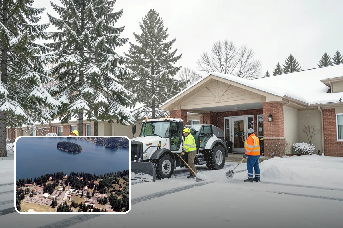 Snow Blower Service in Lakewood, Pierce County, WA - Snow cast clear of the surface, not piled