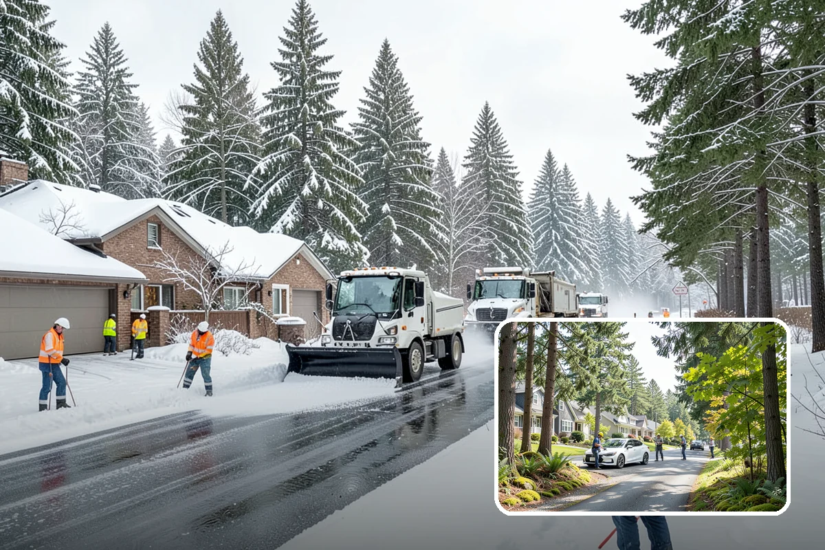 Snow Blower Service in Normandy Park, King County, WA - Snow cast clear of the surface, not piled