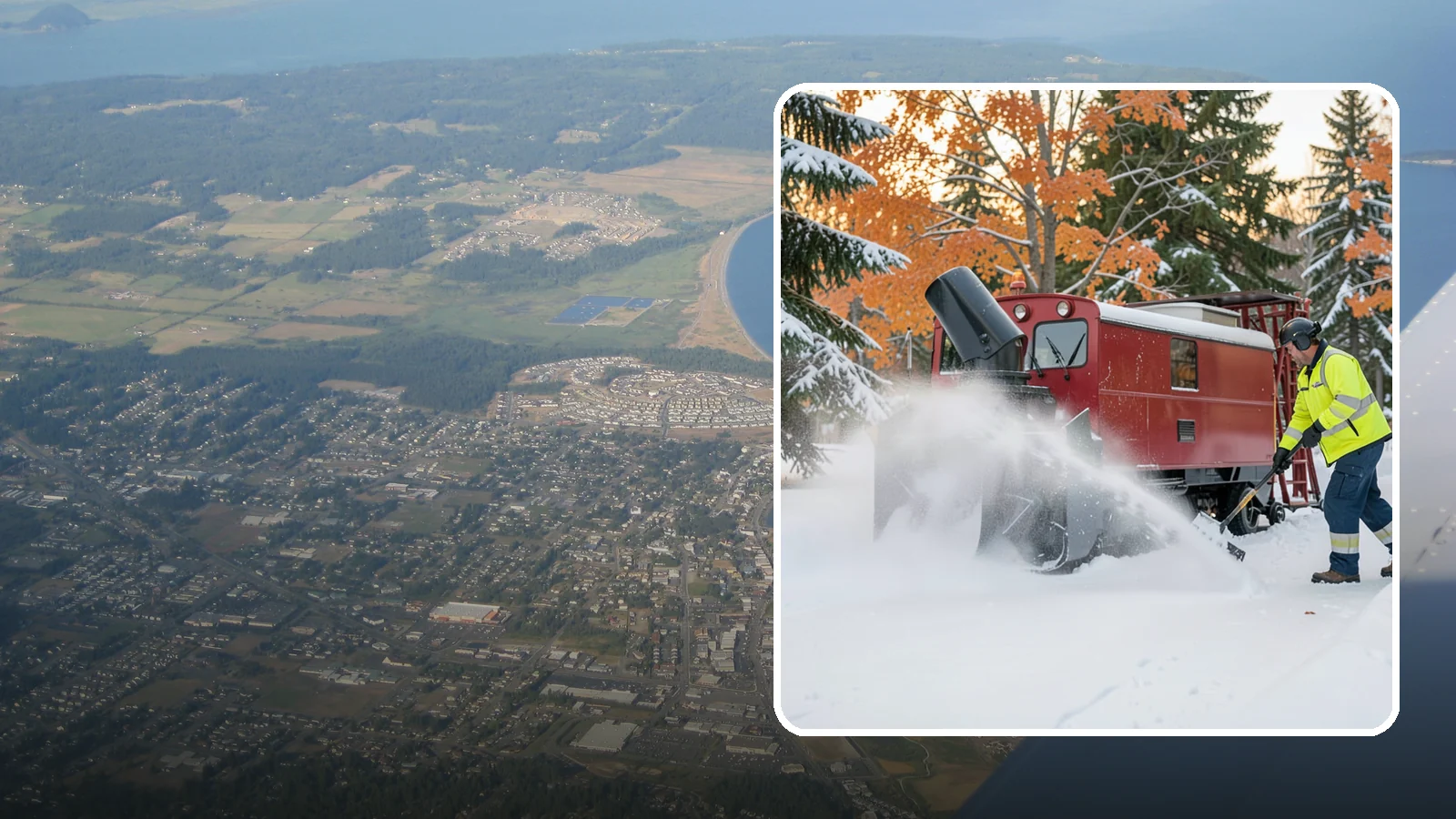 Snow Blower Service in Oak Harbor, Island County, WA - Our commercial snow blowers throw snow well clear of walkways, drives, and entries for a clean finish.