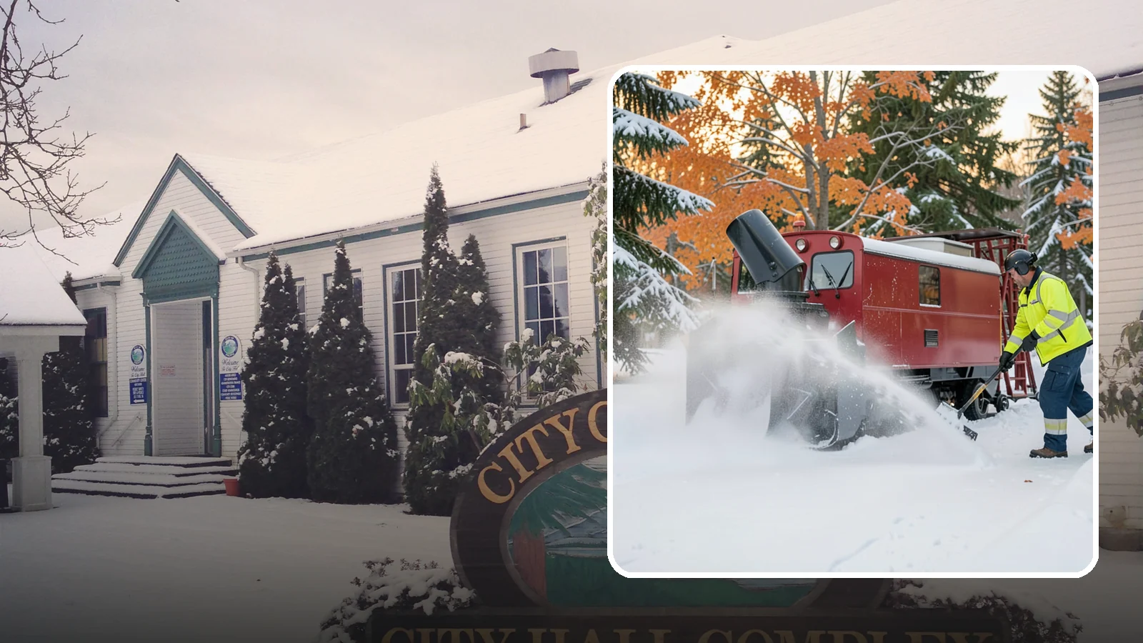 Snow Blower Service in Pacific, King County, WA - Our commercial snow blowers throw snow well clear of walkways, drives, and entries for a clean finish.