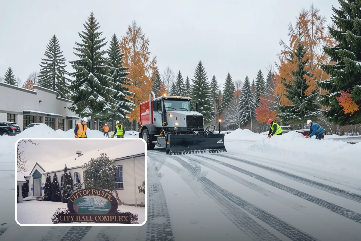 Snow Blower Service in Pacific, King County, WA - Snow cast clear of the surface, not piled