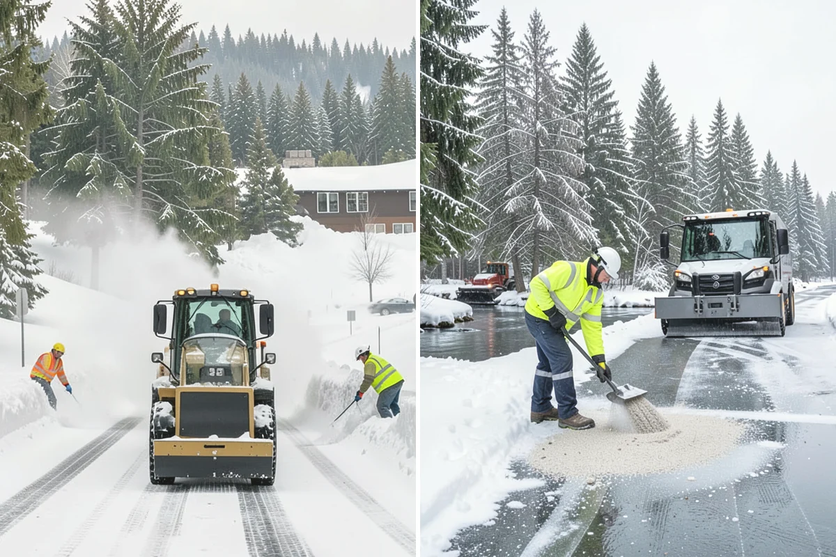 Snow Blower Service in Ruston, Pierce County, WA - Identify surfaces best suited to blowing