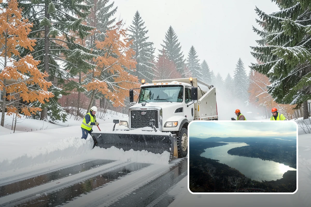 Snow Blower Service in Sammamish, King County, WA - Snow cast clear of the surface, not piled