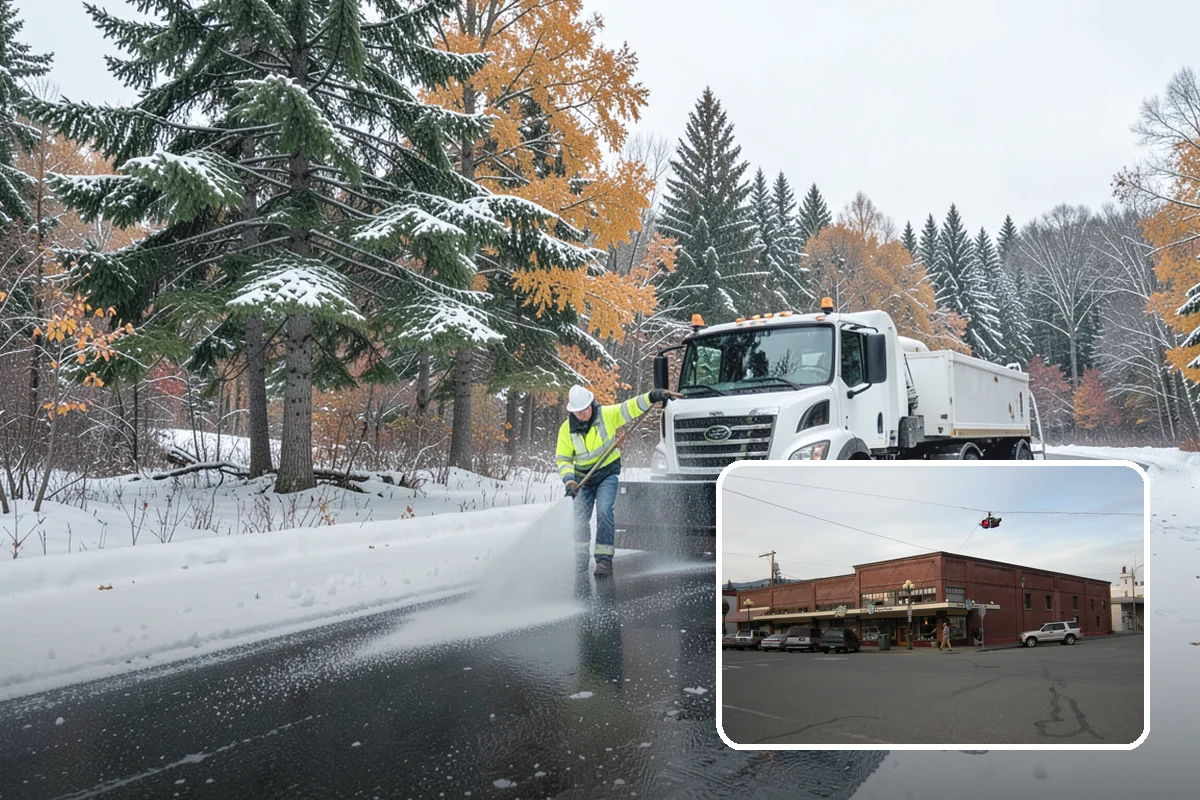 Snow Blower Service in Sedro-Woolley, Skagit County, WA - Snow cast clear of the surface, not piled