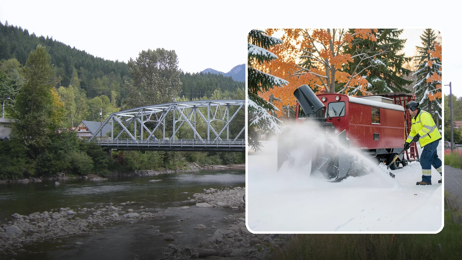 Snow Blower Service in Skykomish, King County, WA - Our commercial snow blowers throw snow well clear of walkways, drives, and entries for a clean finish.