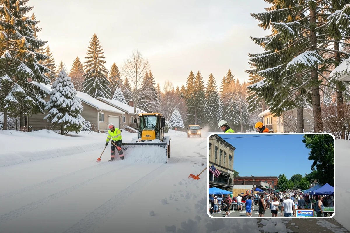 Snow Blower Service in Snohomish, Snohomish County, WA - Snow cast clear of the surface, not piled