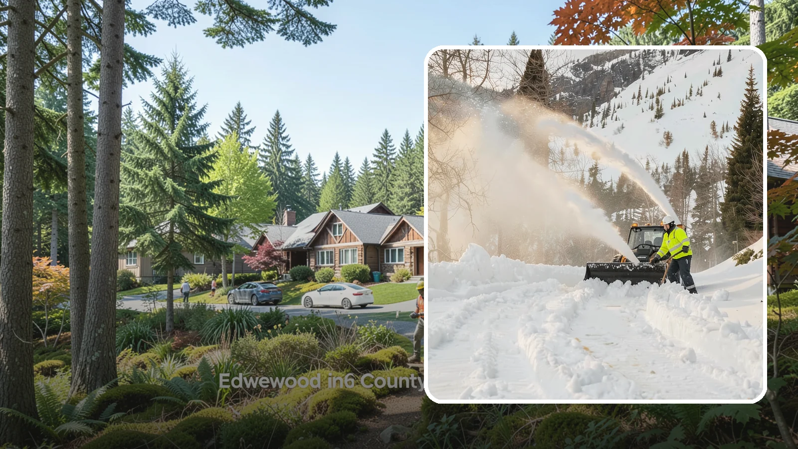 Snow Blowing Services in Edgewood, Pierce County, WA - We use snow blowers to clear larger residential surfaces quickly when accumulation piles up.