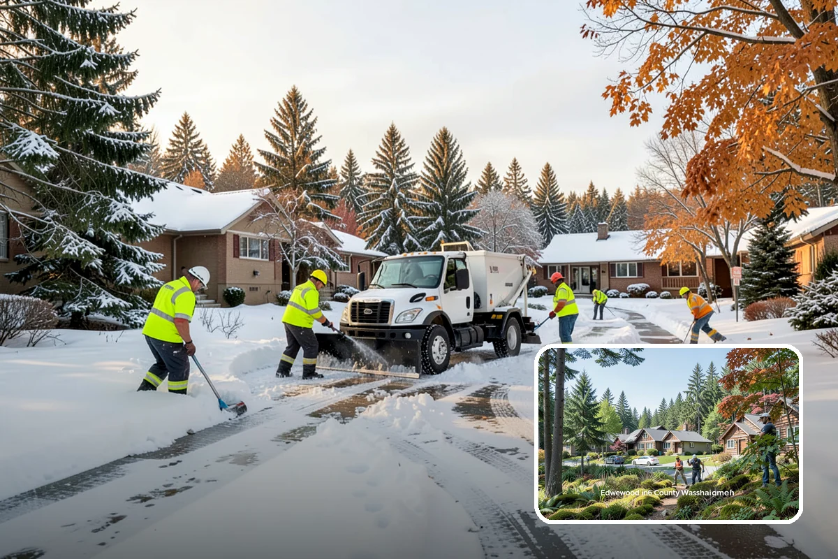 Snow Blowing Services in Edgewood, Pierce County, WA - Clears long drives and wide walks quickly