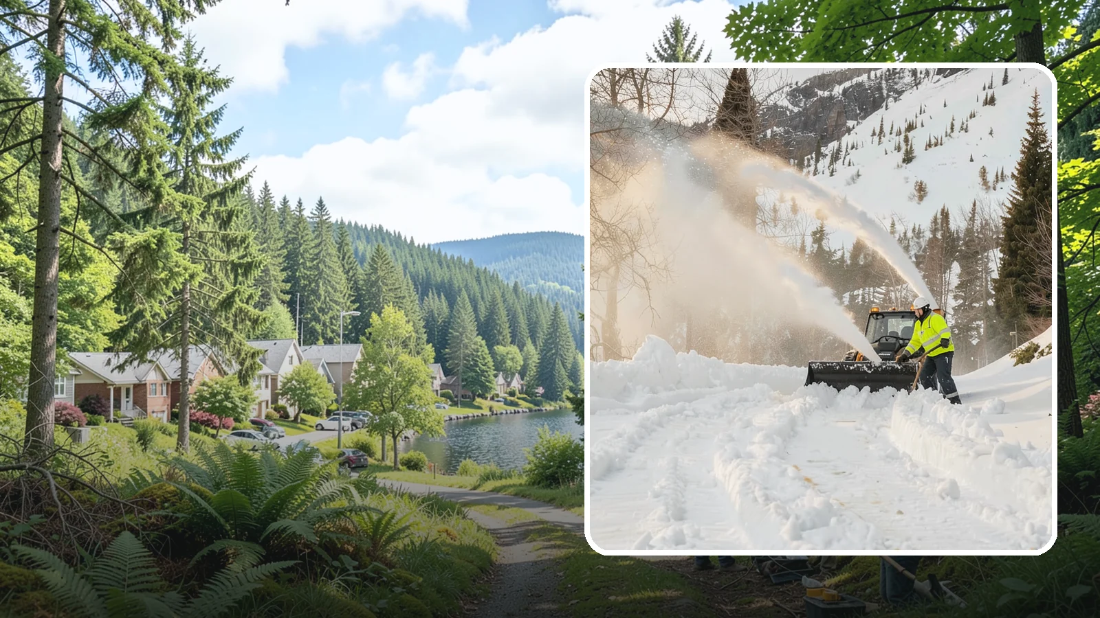 Snow Blowing Services in Lake Forest Park, King County, WA - We use snow blowers to clear larger residential surfaces quickly when accumulation piles up.