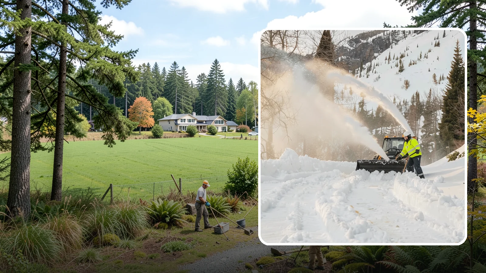 Snow Blowing Services in Lyman, Skagit County, WA - We use snow blowers to clear larger residential surfaces quickly when accumulation piles up.