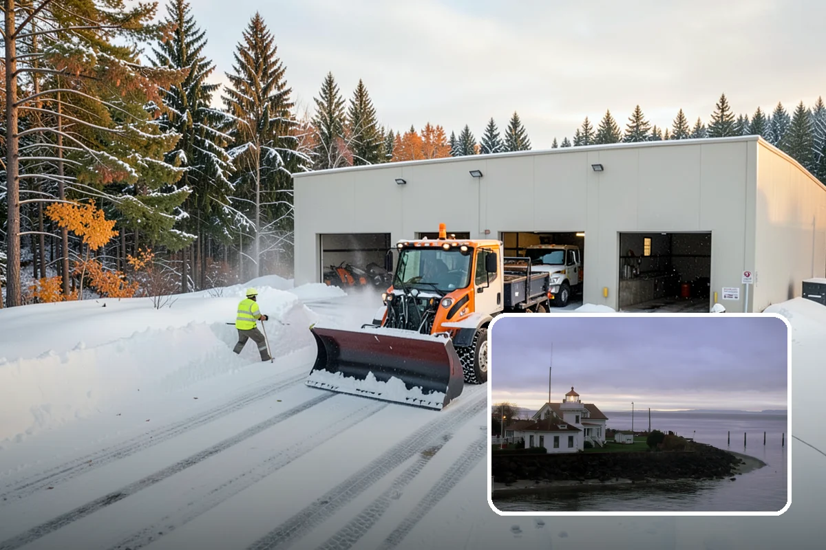 Snow Blowing Services in Mukilteo, Snohomish County, WA - Clears long drives and wide walks quickly
