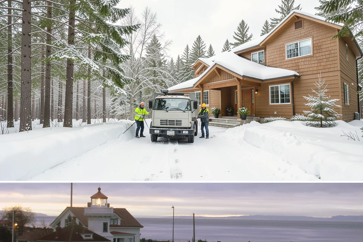 Snow Blowing Services in Mukilteo, Snohomish County, WA - Reserve snow-blowing service before winter so wide surfaces are handled from the first heavy storm.