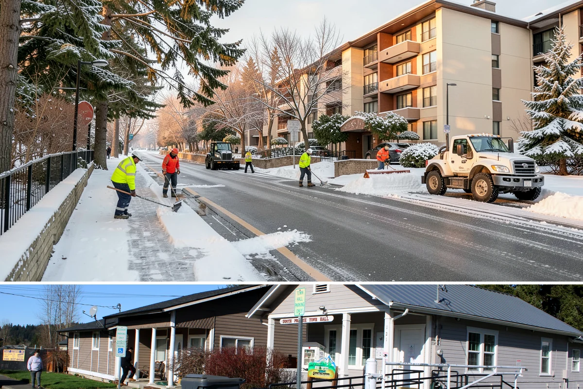 Snow Blowing Services in South Prairie, Pierce County, WA - Reserve snow-blowing service before winter so wide surfaces are handled from the first heavy storm.