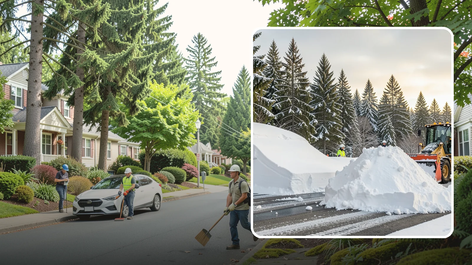 Snow Containment in Beaux Arts Village, King County, WA - We contain snow within designated zones so it stays out of traffic areas and drains where intended.