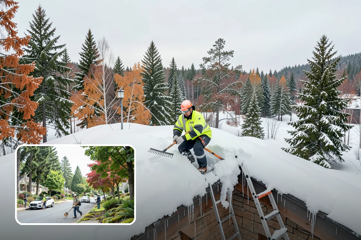 Snow Containment in Beaux Arts Village, King County, WA - Keeps snow out of traffic and access areas