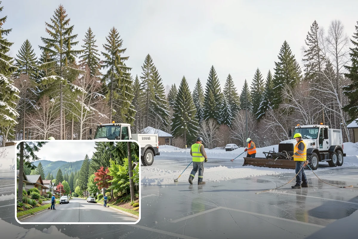 Snow Containment in Darrington, Snohomish County, WA - Keeps snow out of traffic and access areas