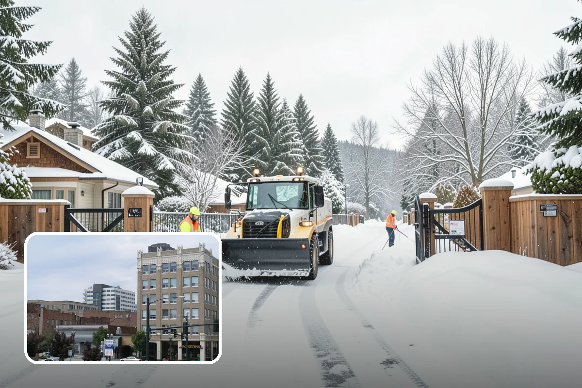 Snow Containment in Everett, Snohomish County, WA - Keeps snow out of traffic and access areas
