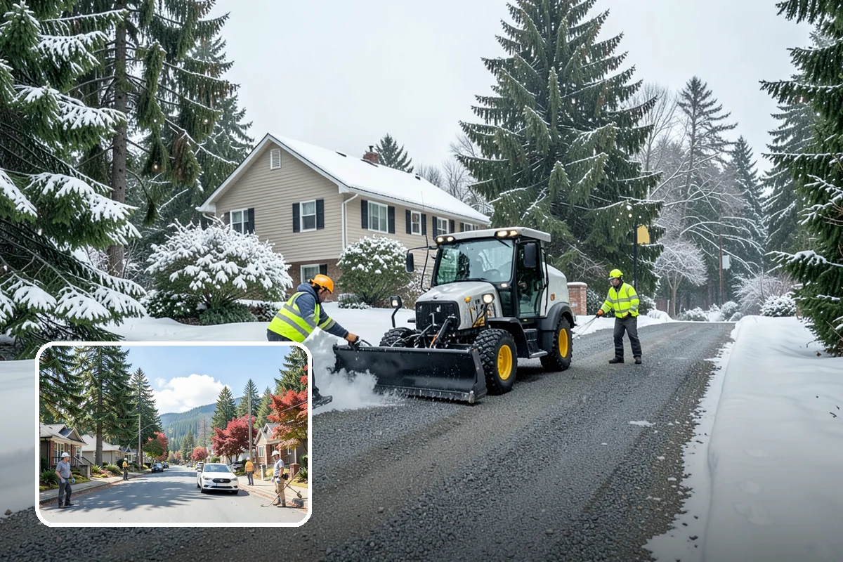 Snow Containment in Hunts Point, King County, WA - Keeps snow out of traffic and access areas