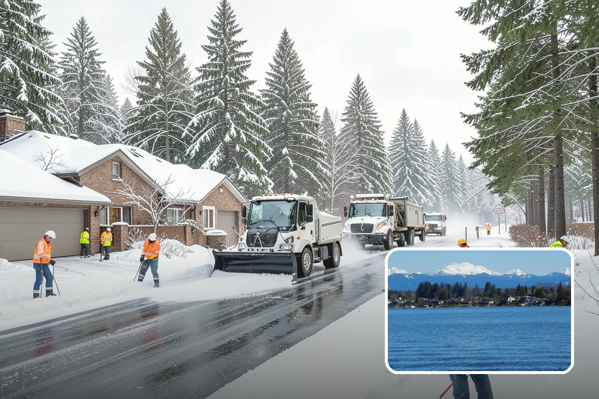 Snow Containment in Lake Stevens, Snohomish County, WA - Keeps snow out of traffic and access areas