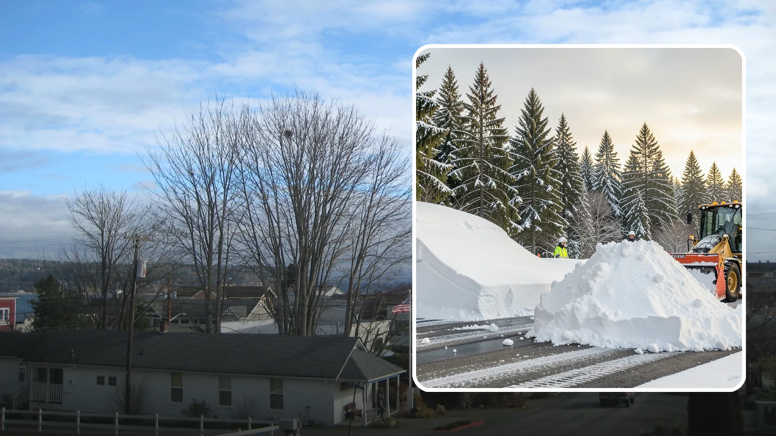 Snow Containment in Langley, Island County, WA - We contain snow within designated zones so it stays out of traffic areas and drains where intended.