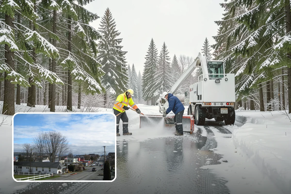 Snow Containment in Langley, Island County, WA - Keeps snow out of traffic and access areas