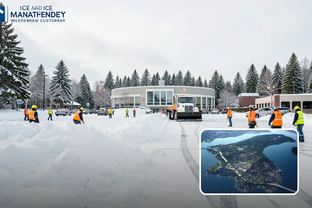 Snow Containment in Mercer Island, King County, WA - Keeps snow out of traffic and access areas