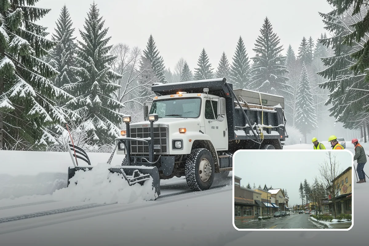 Snow Containment in Mill Creek, Snohomish County, WA - Keeps snow out of traffic and access areas