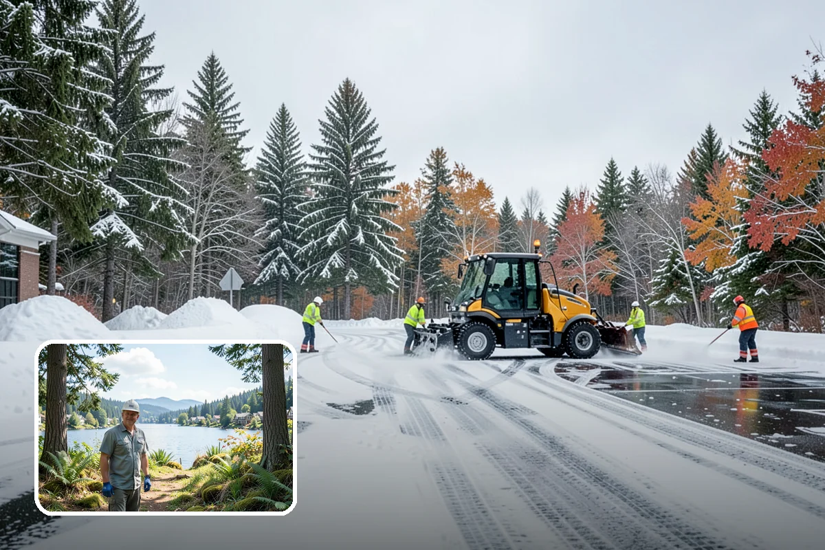 Snow Containment in Milton, King County, WA - Keeps snow out of traffic and access areas