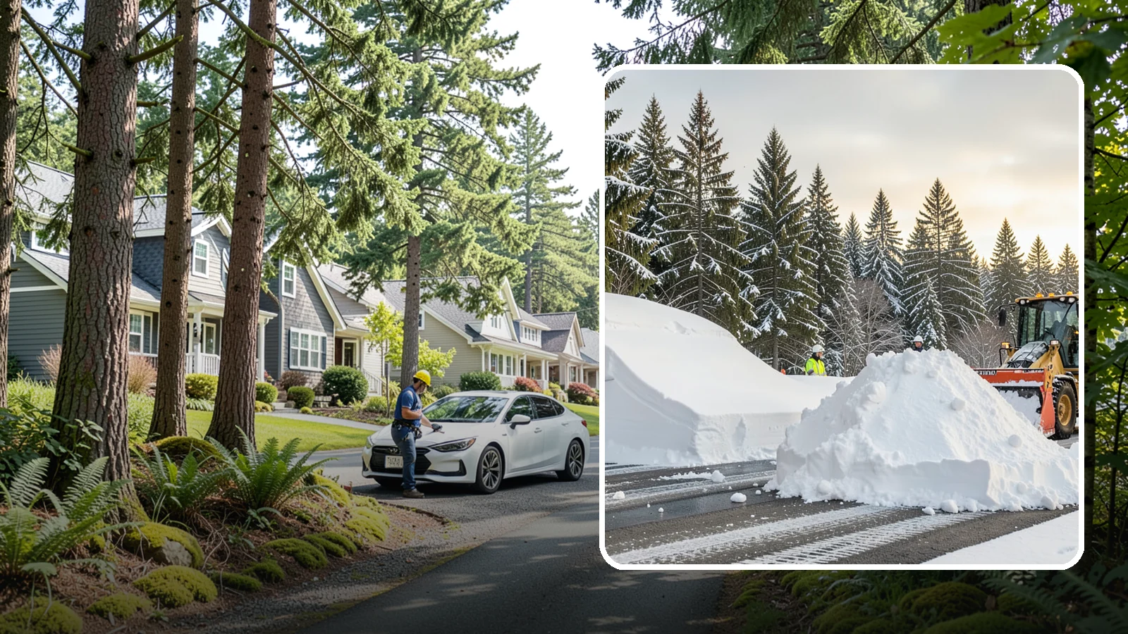Snow Containment in Normandy Park, King County, WA - We contain snow within designated zones so it stays out of traffic areas and drains where intended.