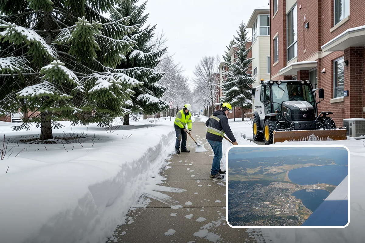 Snow Containment in Oak Harbor, Island County, WA - Keeps snow out of traffic and access areas